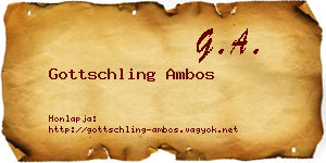 Gottschling Ambos névjegykártya